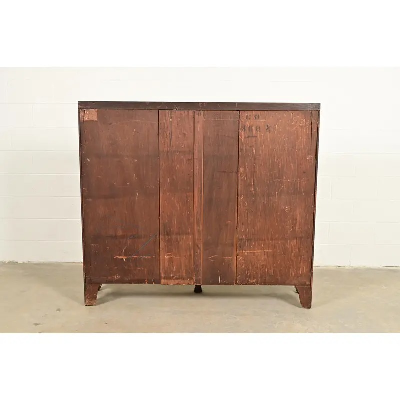 R. J. Horner Style Victorian Carved Oak Glass Front Triple Bookcase, Circa 1890s - Image 11