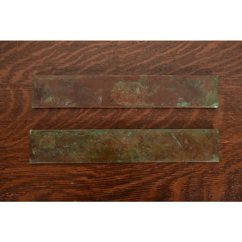 Tiffany Studios New York Grapevine Bronze Blotter Ends With Leather Desk Blotter - Image 11