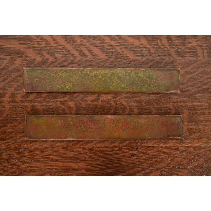 Tiffany Studios New York Grapevine Pattern Bronze Blotter Ends With Leather Desk Blotter - Image 10