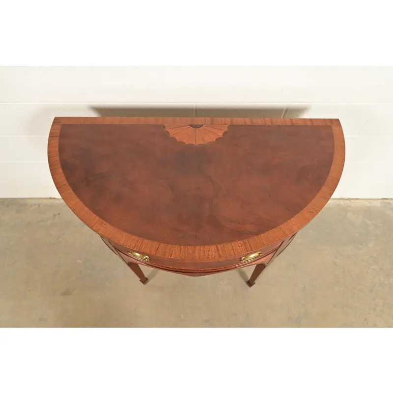 Baker Furniture Federal Inlaid Mahogany Demilune Sideboard Credenza - Image 12