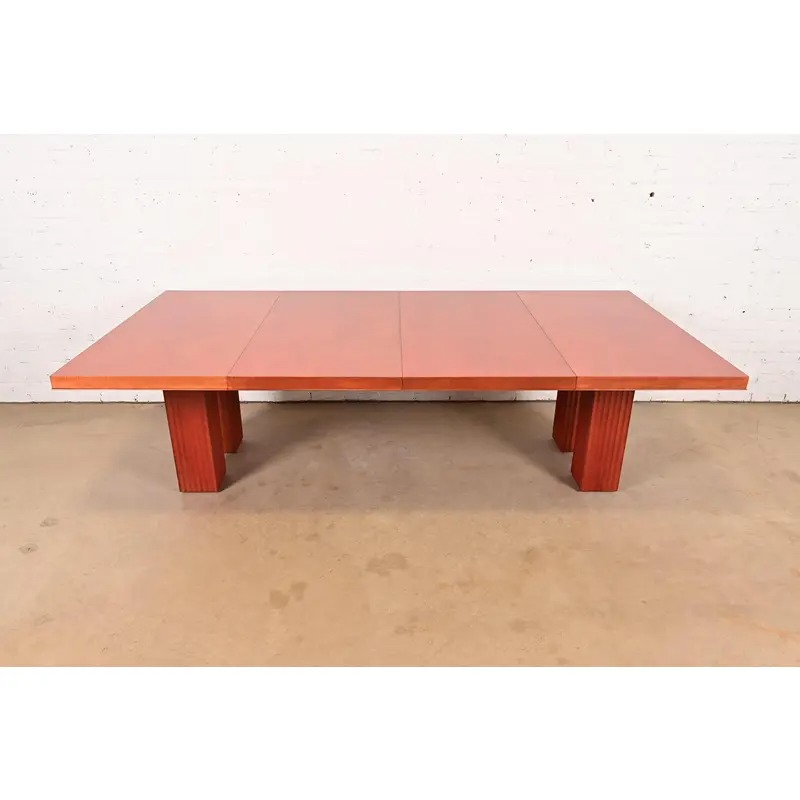 Baker Furniture Modern Art Deco Parquet Top Extension Dining Table, Newly Refinished - Image 12