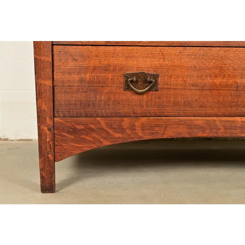 Gustav Stickley Antique Mission Oak Arts & Crafts Dresser With Mirror, Circa 1910 - Image 12
