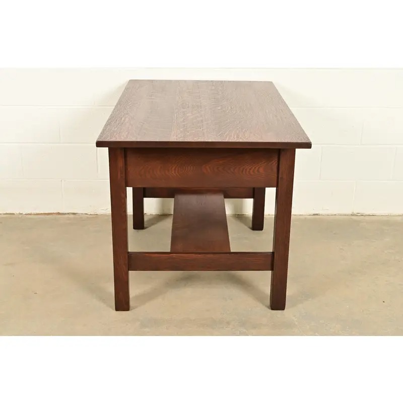Gustav Stickley Antique Mission Oak Arts & Crafts Writing Desk, Newly Refinished - Image 12