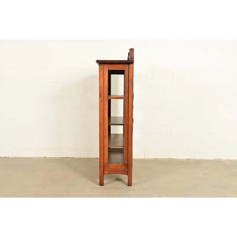Limbert Antique Mission Oak Arts & Crafts Bookcase or China Cabinet, Circa 1910 - Image 12