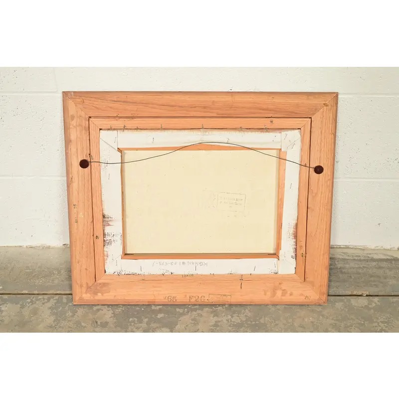 Rikard Lindström Original Signed Oil Painting on Canvas of Ships in Harbor in Carved Wood Frame - Image 12