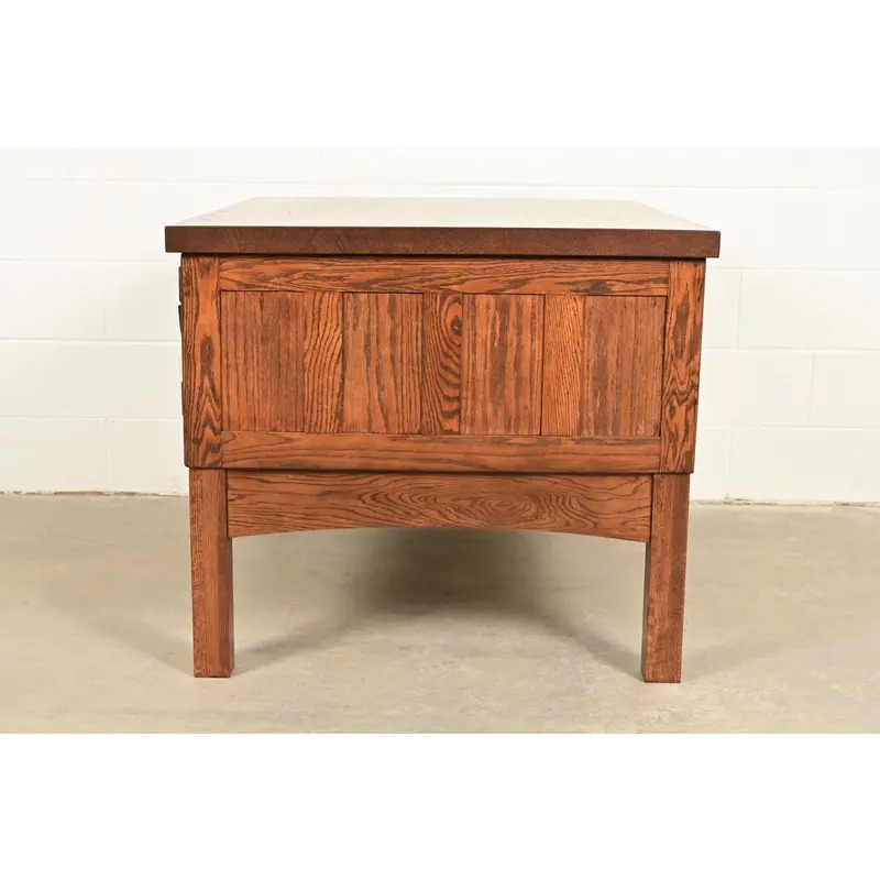 Antique Oak Arts & Crafts 5-Drawer Architect's Blueprint Flat File Cabinet, Newly Refinished - Image 13