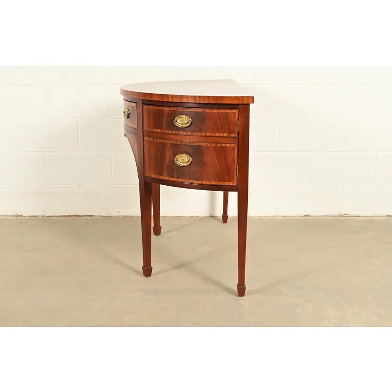 Baker Furniture Federal Inlaid Mahogany Demilune Sideboard Credenza - Image 13