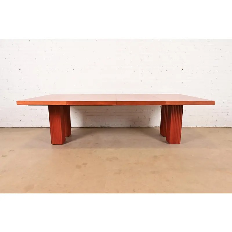 Baker Furniture Modern Art Deco Parquet Top Extension Dining Table, Newly Refinished - Image 13