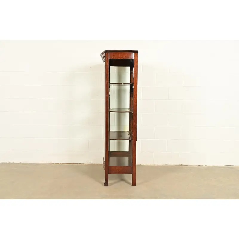 Berkey & Gay Antique Victorian Carved Oak Bookcase or Display Cabinet, Circa 1890s - Image 13