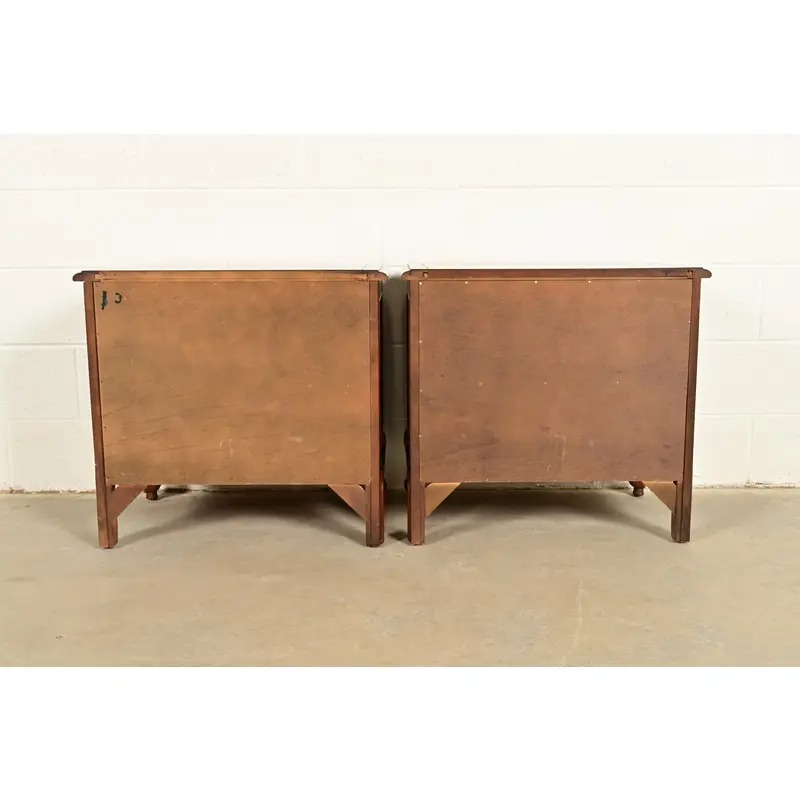 Century Furniture French Provincial Louis XV Carved Cherry Wood Nightstands, Pair - Image 13