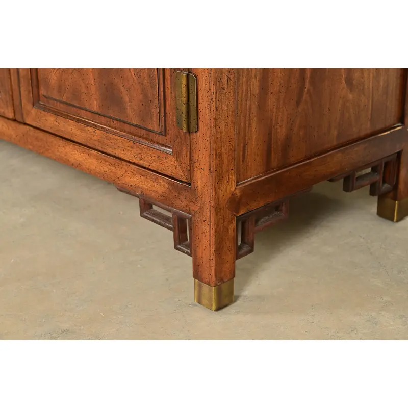 Century Furniture Hollywood Regency Chinoiserie Carved Walnut Sideboard Credenza, Circa 1970s - Image 13