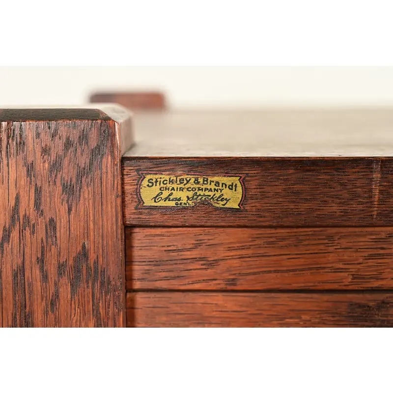 Charles Stickley Antique Mission Oak Arts & Crafts Bookcase Cabinet, Circa 1910 - Image 13