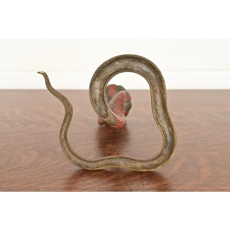 Enameled Bronze Cobra Snake Candlestick - Image 13