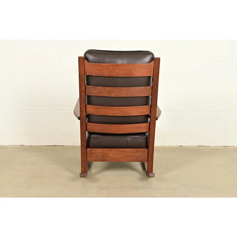 Gustav Stickley Antique Mission Oak Arts & Crafts Rocking Chair, Circa 1910 - Image 13