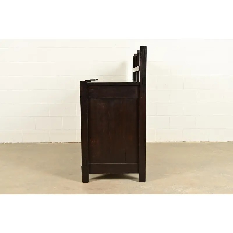 Imperial Furniture Grand Rapids Mission Oak Arts & Crafts Strap Hinge Eight-Leg Sideboard, Circa 1900 - Image 13