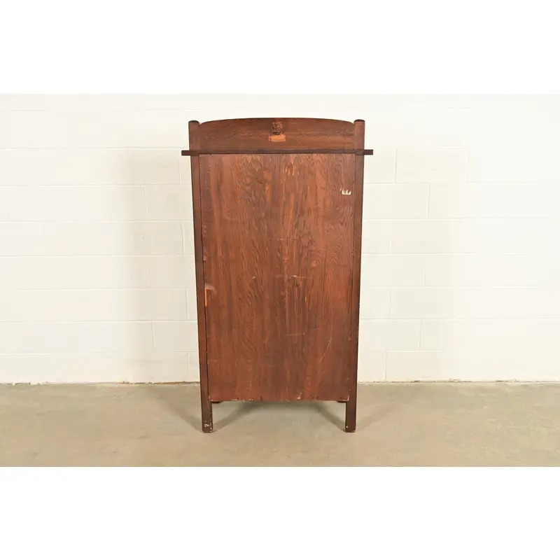 Limbert Antique Mission Oak Arts & Crafts Bookcase or China Cabinet, Circa 1910 - Image 13