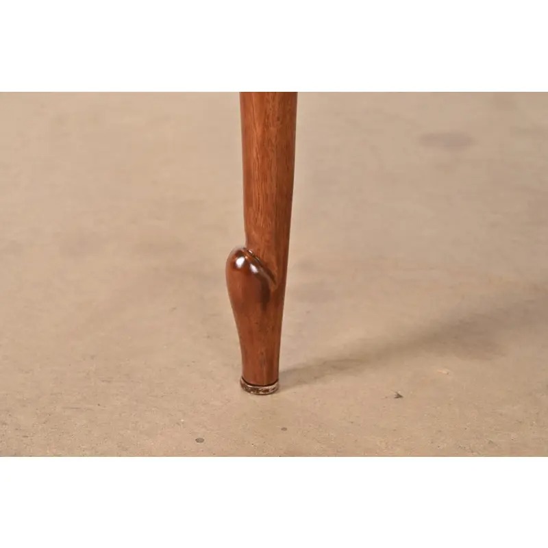 Mastercraft Mid-Century Hollywood Regency Cherry and Burl Wood Extension Dining Table, Newly Refinished - Image 13