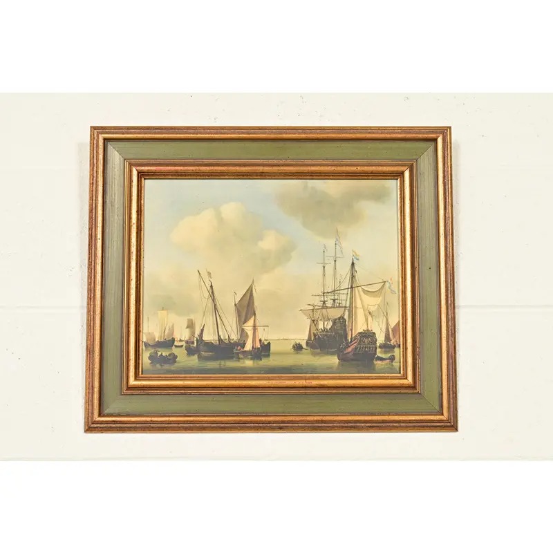 William Van De Velde "Ships in the Roads" Framed Print