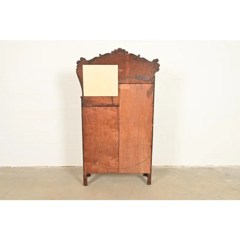Antique Victorian Carved Tiger Oak Side-by-Side Bookcase With Drop Front Secretary Desk, Circa 1900 - Image 14