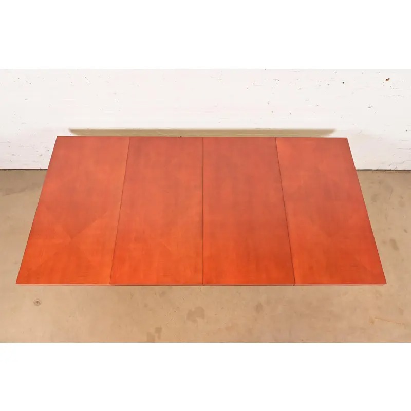 Baker Furniture Modern Art Deco Parquet Top Extension Dining Table, Newly Refinished - Image 14