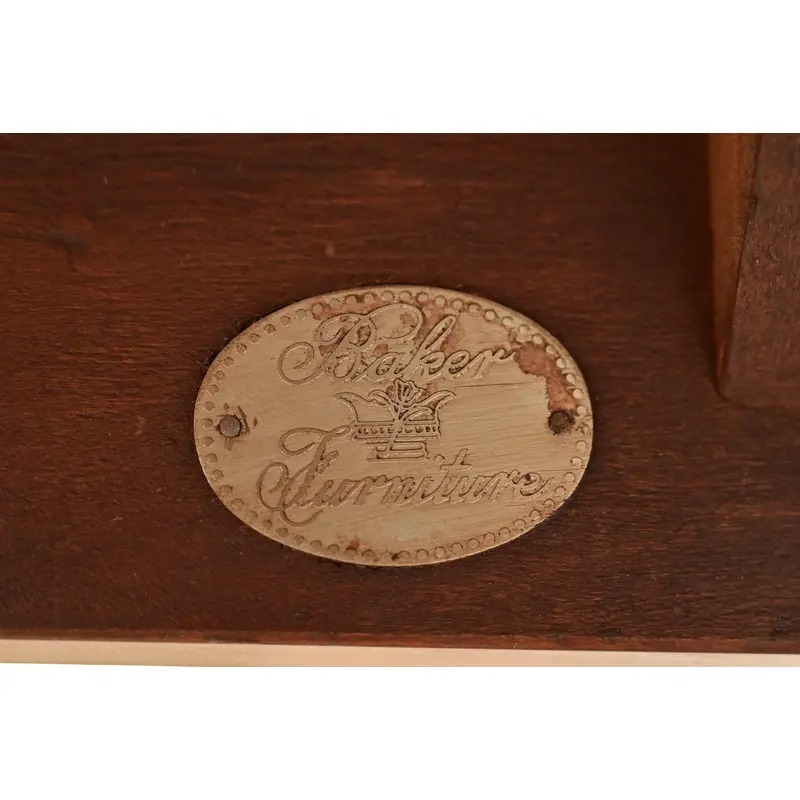 Baker Furniture Queen Anne Carved Cherry and Burl Wood Extension Dining Table, Newly Refinished - Image 13