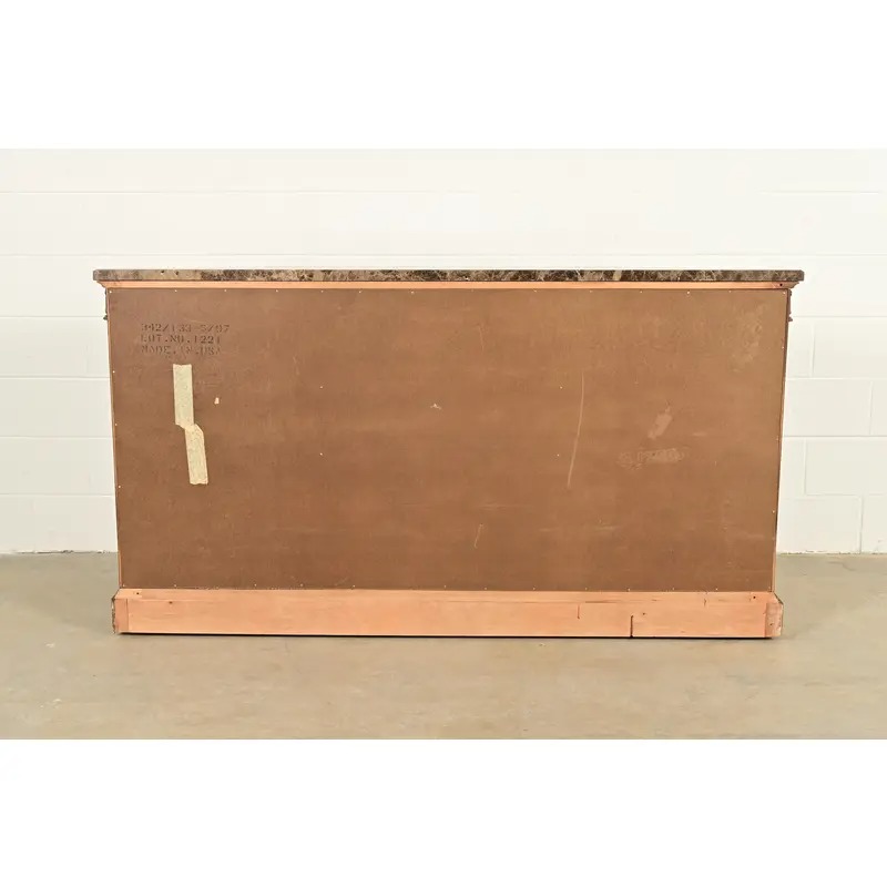 Bernhardt French Regency Louis XVI Carved Mahogany Marble Top Sideboard Credenza - Image 14
