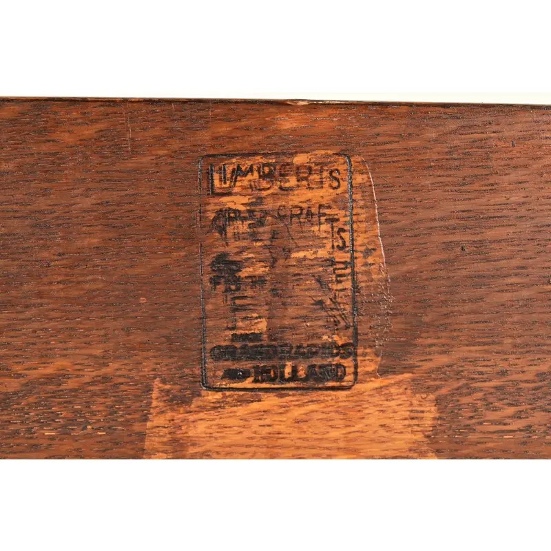 Limbert Antique Mission Oak Arts & Crafts Bookcase or China Cabinet, Circa 1910 - Image 14