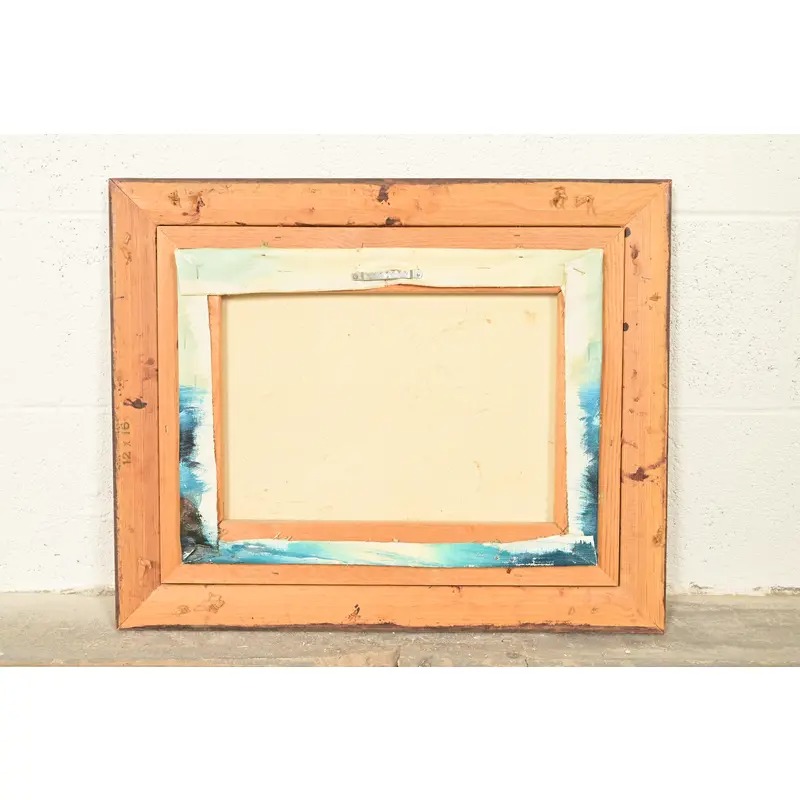 Original Signed A. Kirkham Framed Oil Painting on Canvas of Crashing Waves - Image 14
