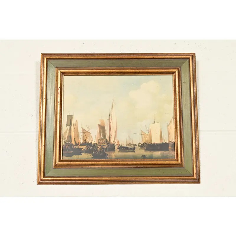 William Van De Velde "Ships in the Roads" Framed Print
