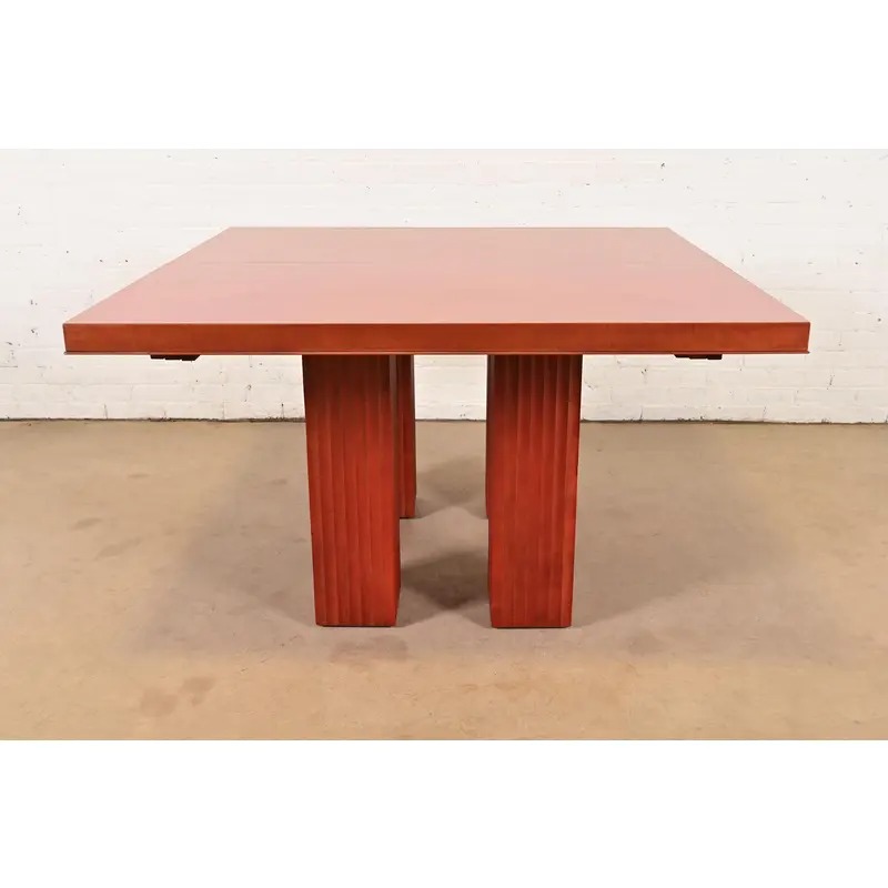 Baker Furniture Modern Art Deco Parquet Top Extension Dining Table, Newly Refinished - Image 15