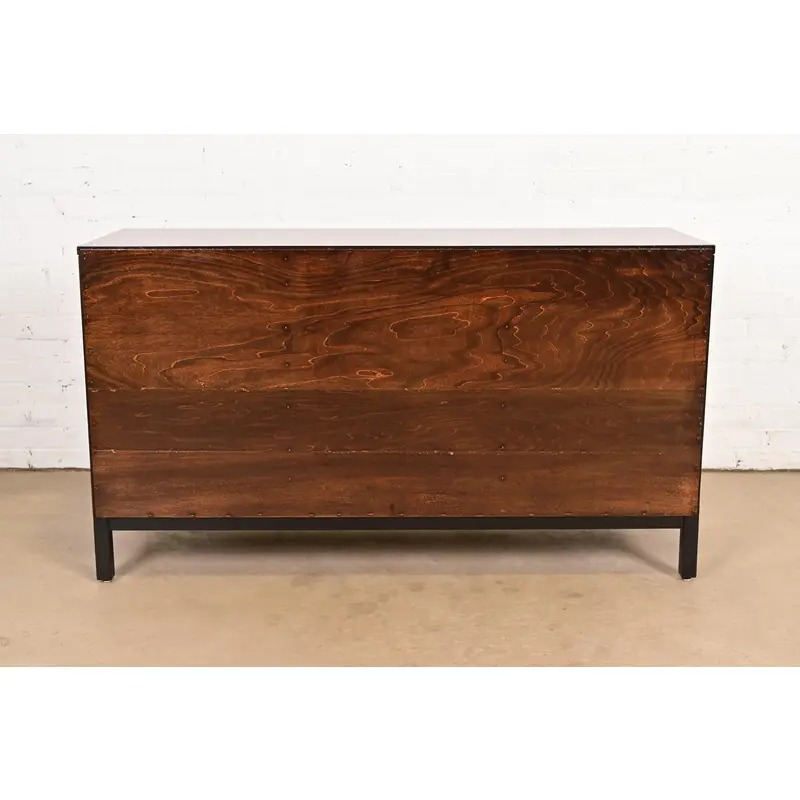 Milo Baughman for Directional Walnut and Ebonized Sideboard Credenza, Newly Refinished - Image 15