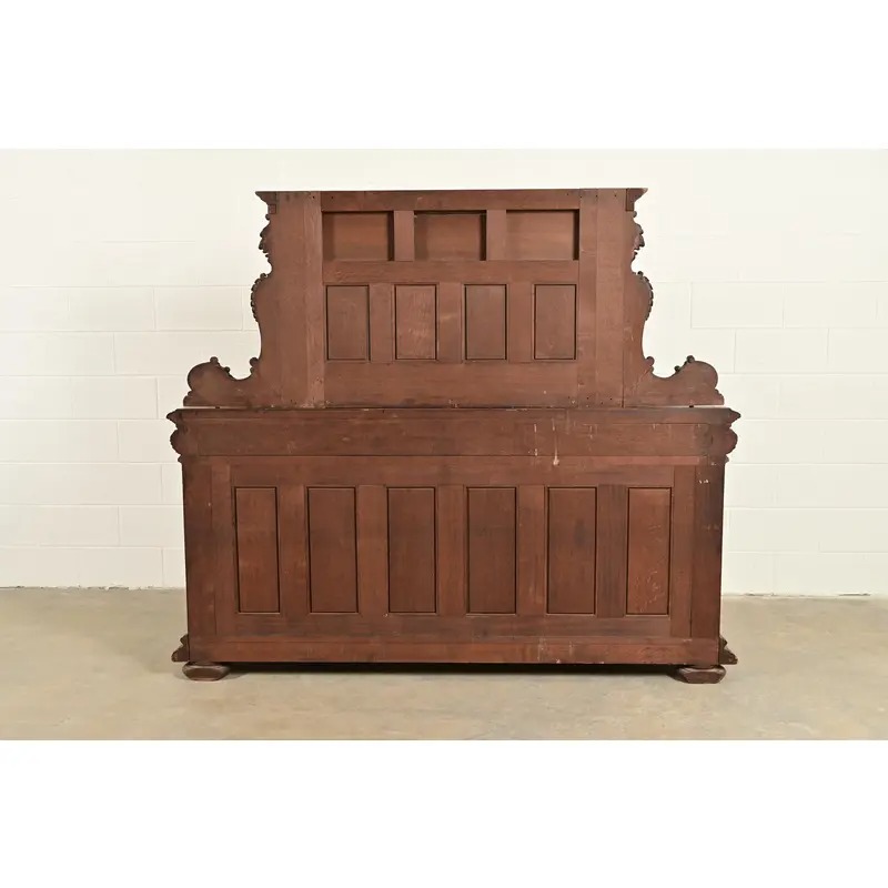 R. J. Horner Renaissance Revival Ornate Carved Oak Sideboard or Bar Cabinet, Circa 1880s - Image 15