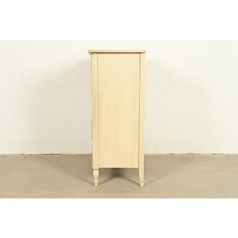 John Widdicomb Style French Regency Louis XVI Cream Lacquered Highboy Dresser, Circa 1960s - Image 16