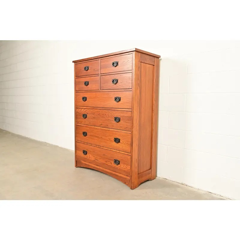 Thomasville Mission Oak Arts & Crafts Highboy Dresser