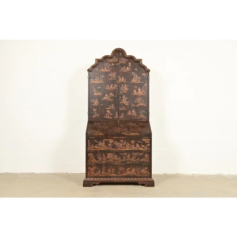 Baker Furniture McMillen Collection Venetian Chinoiserie Bureau With Secretary Desk