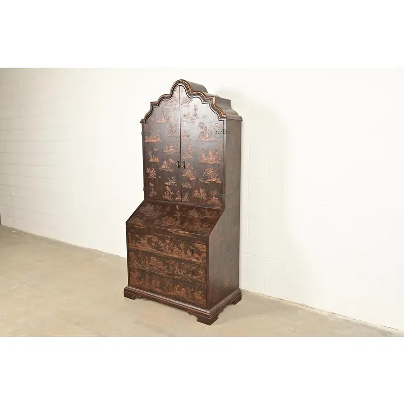 Baker Furniture McMillen Collection Venetian Chinoiserie Bureau With Secretary Desk - Image 2