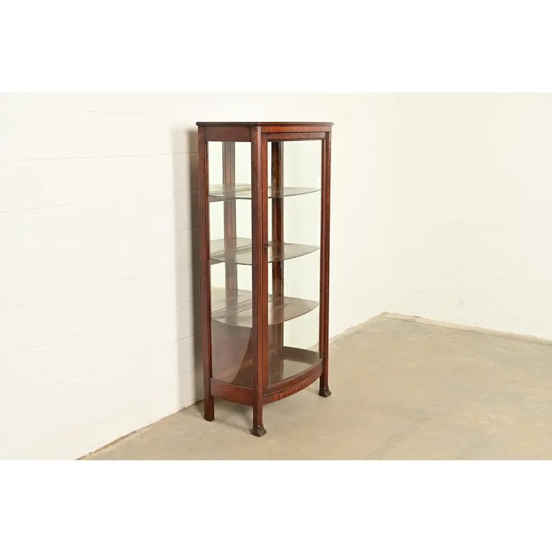 Berkey & Gay Antique Victorian Carved Oak Bookcase or Display Cabinet, Circa 1890s - Image 2