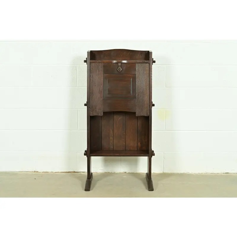 Early Gustav Stickley Antique Mission Oak Arts & Crafts "Chalet" Drop Front Secretary Desk, Circa 1902 - Image 2