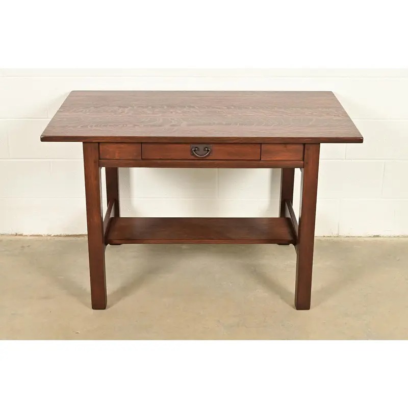 Gustav Stickley Antique Mission Oak Arts & Crafts Writing Desk, Newly Refinished - Image 2
