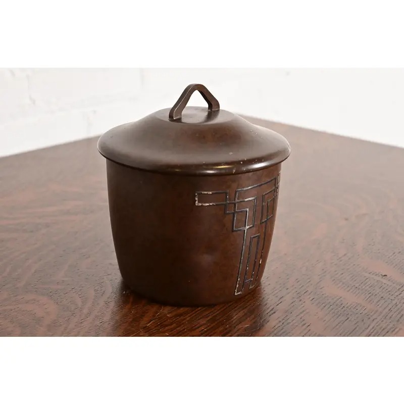 Heintz Arts & Crafts Sterling Silver on Bronze Humidor - Image 2