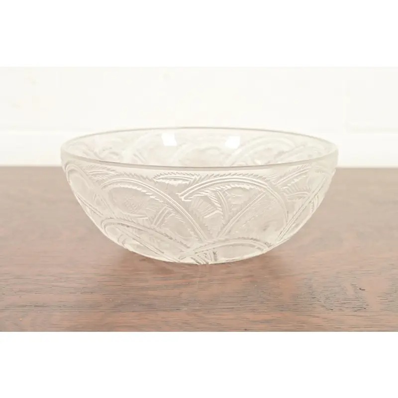 Lalique "Pinsons" Art Deco Frosted Crystal Glass Bowl, Circa 1930s - Image 2