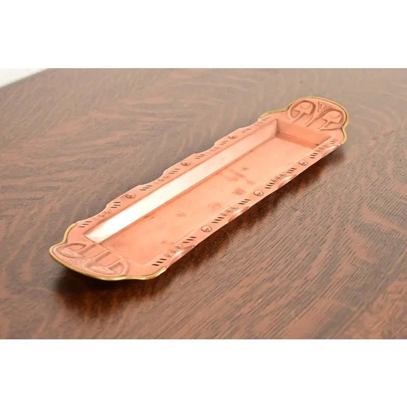 Liberty & Co. Style English Arts & Crafts Copper and Brass Tray - Image 2