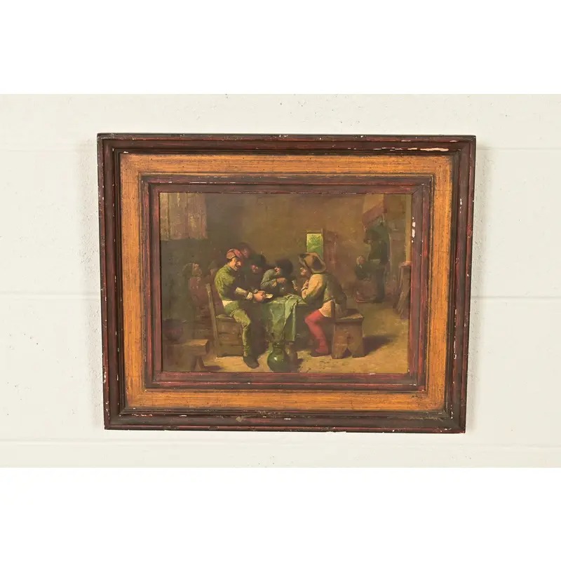 "Peasants Playing Cards" Reproduction Oil Painting by Adriaen Brouwer - Image 2
