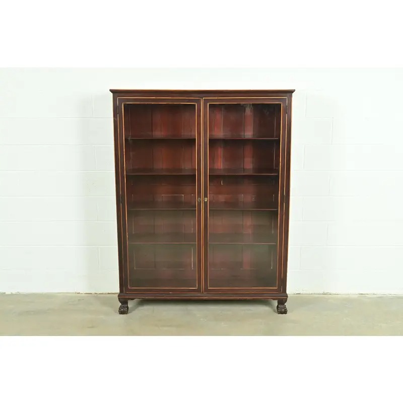 R. J. Horner Style American Empire Carved Mahogany Bookcase With Ball and Claw Feet, Circa 1890s - Image 2