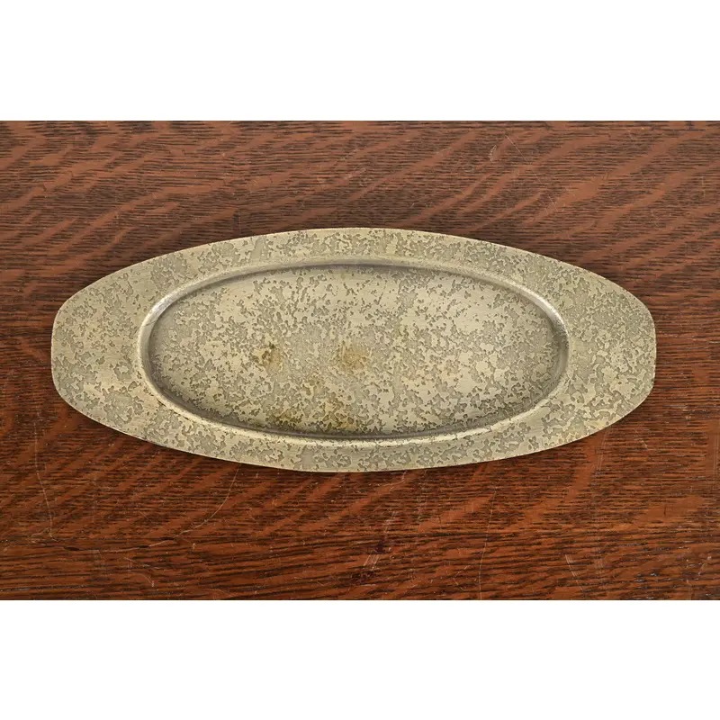 Roycroft Arts & Crafts Silver Finished Hammered Copper Tray, Circa 1920s - Image 2