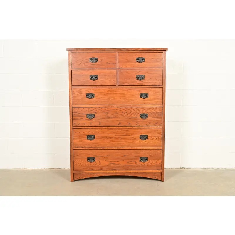 Thomasville Mission Oak Arts & Crafts Highboy Dresser - Image 2