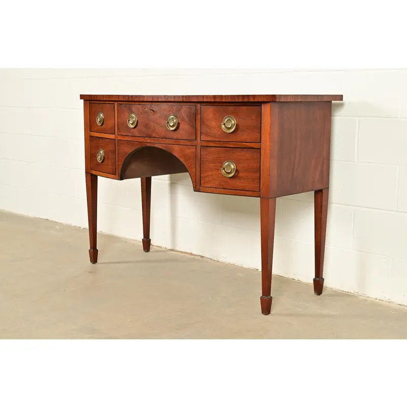 Baker Furniture Style Federal Mahogany Bow Front Sideboard Credenza or Buffet - Image 3