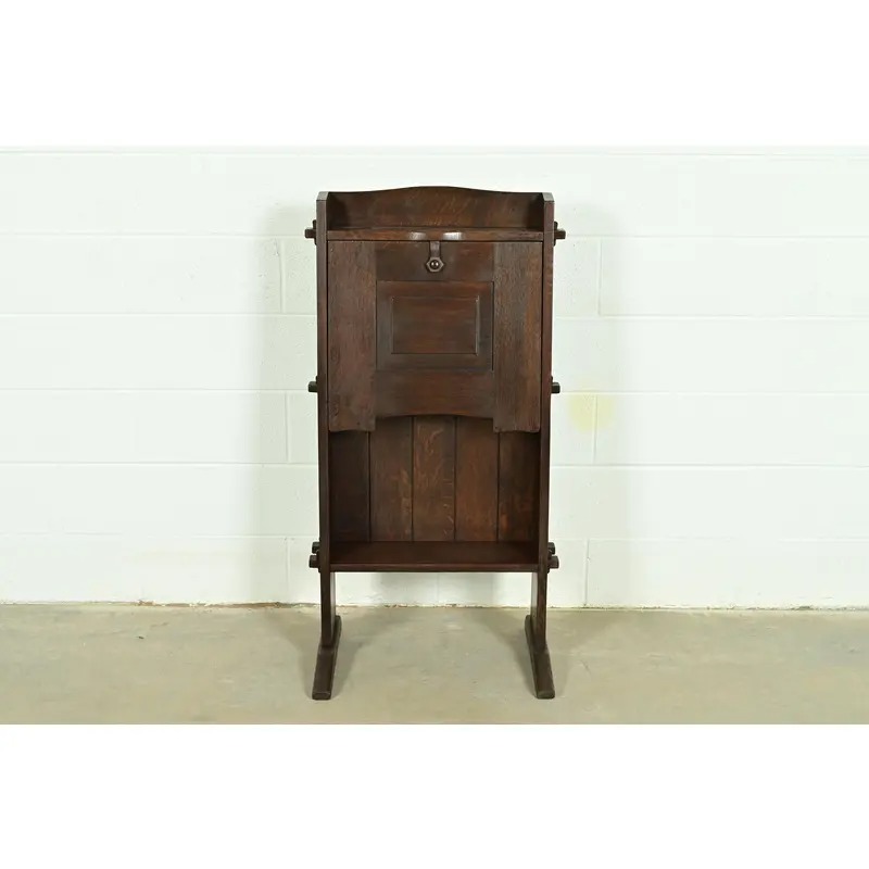 Early Gustav Stickley Antique Mission Oak Arts & Crafts "Chalet" Drop Front Secretary Desk, Circa 1902 - Image 3