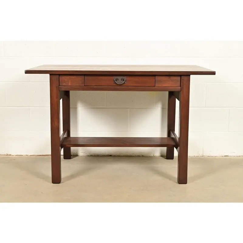 Gustav Stickley Antique Mission Oak Arts & Crafts Writing Desk, Newly Refinished - Image 3