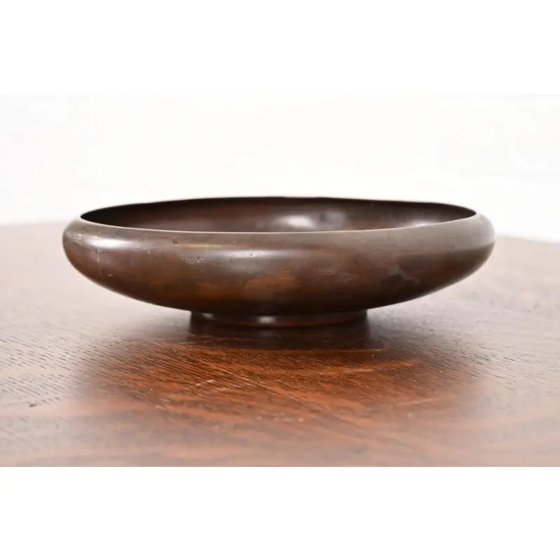 Heintz Arts & Crafts Sterling Silver on Bronze Footed Bowl - Image 3